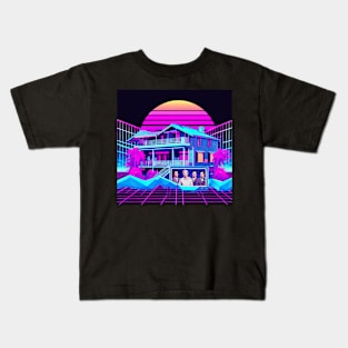 Vaporwave Suburban Cityscape Kids T-Shirt